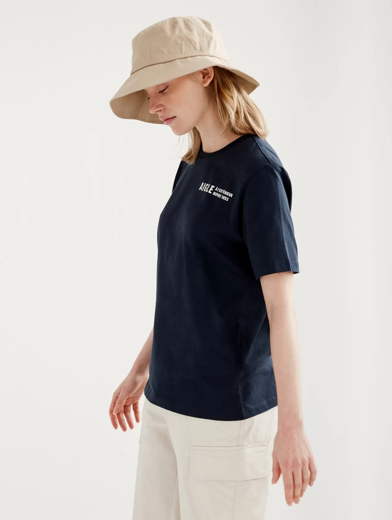 tshirt_en_coton_col_rond_2.webp Online Aigle T-Shirt En Coton Col Rond Empire