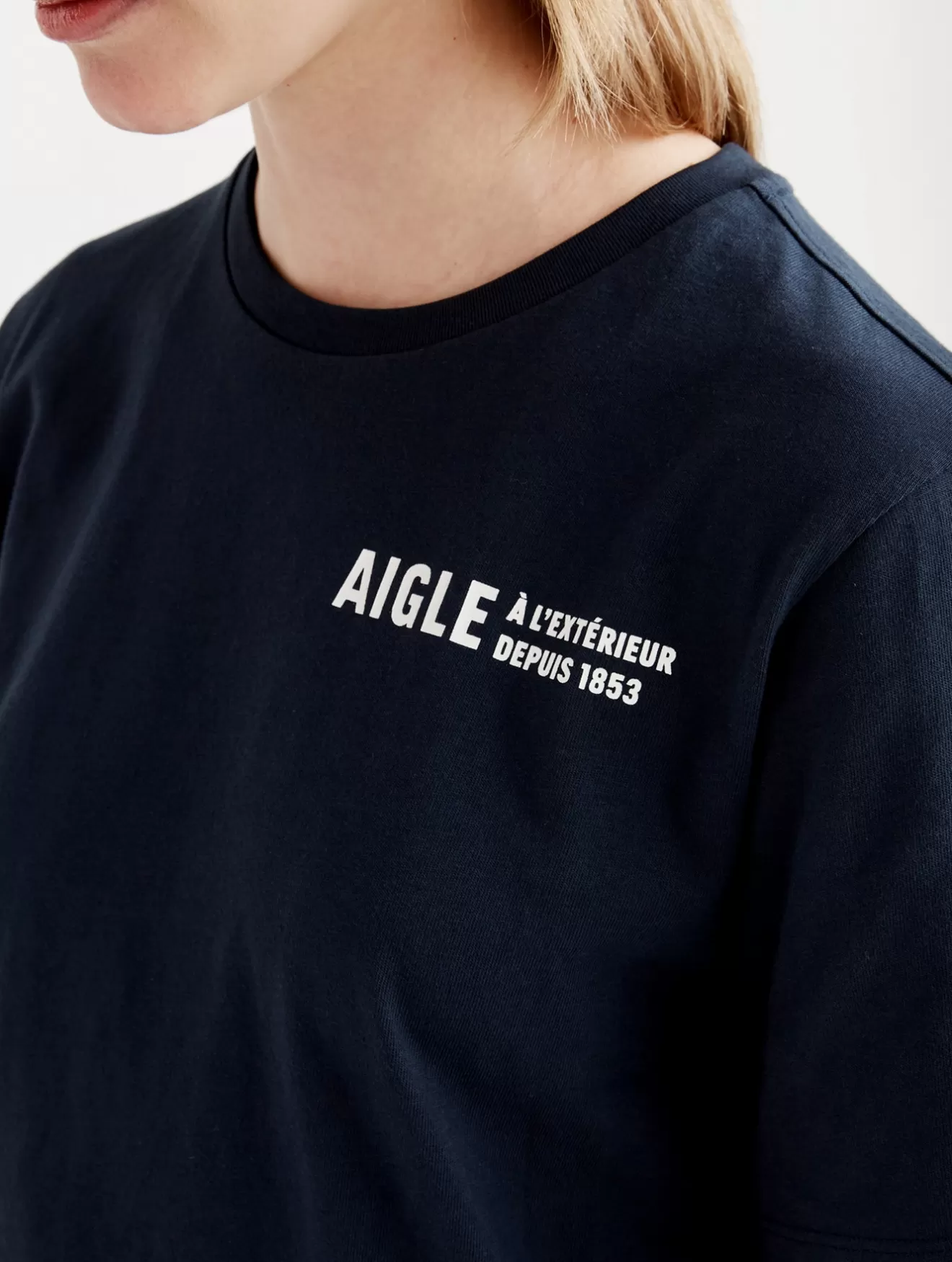 tshirt_en_coton_col_rond_3.webp Online Aigle T-Shirt En Coton Col Rond Empire