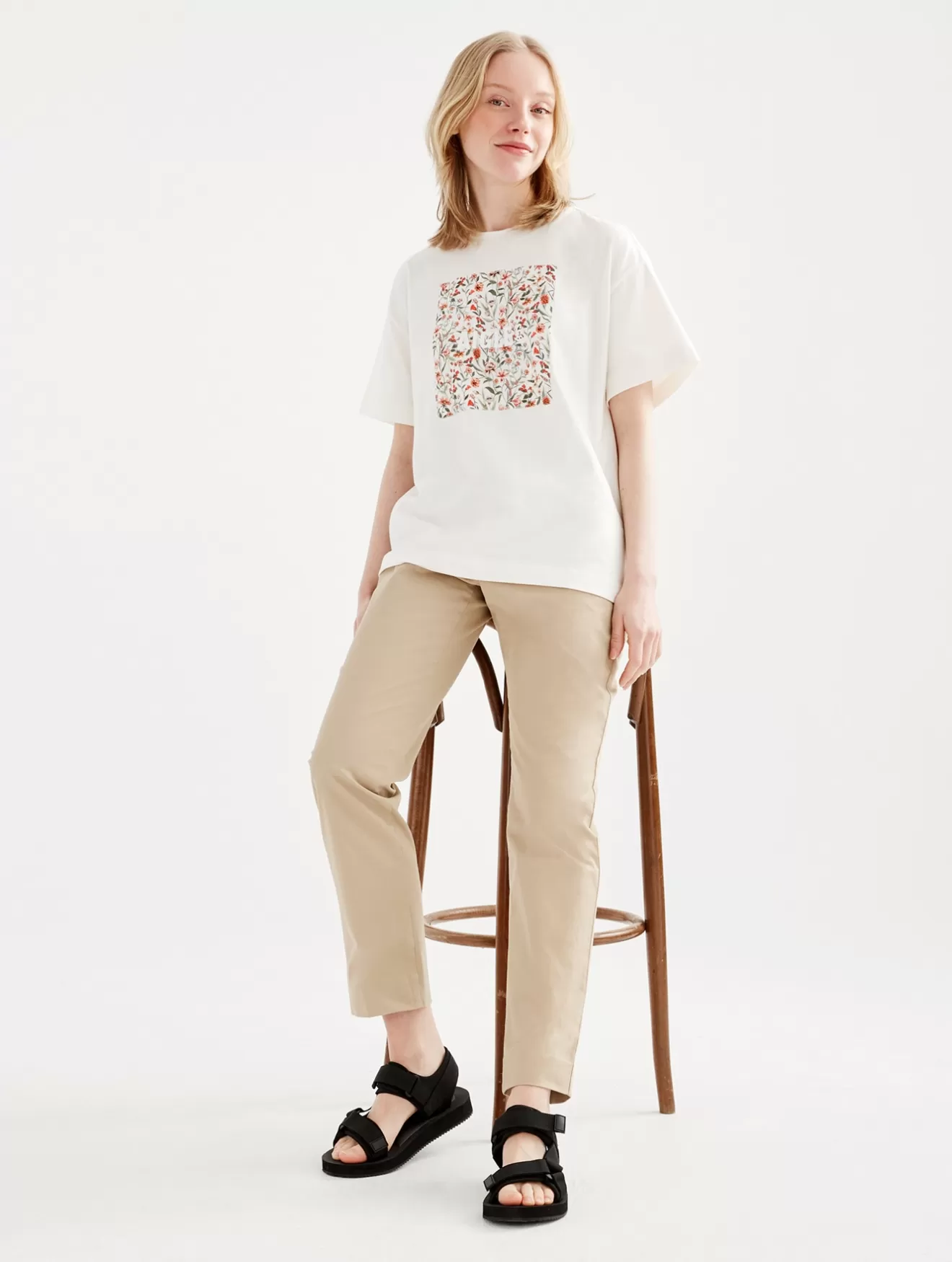 tshirt_manches_courtes_en_tissu_liberty_4.webp Clearance Aigle T-Shirt Manches Courtes En Tissu Liberty Lait